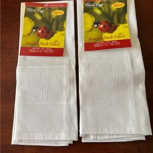 COPY - Charles Craft Banded Huck Towels Lot of 2